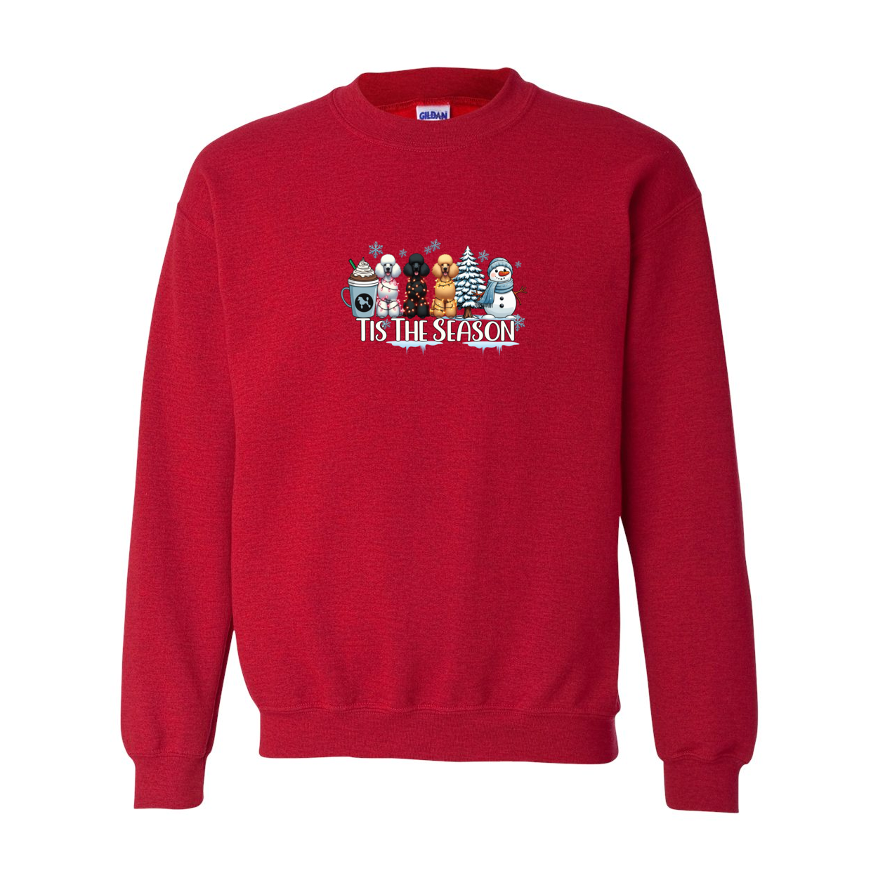 Poodle Tis The Season Winter Heavy Blend Crewneck Sweatshirt