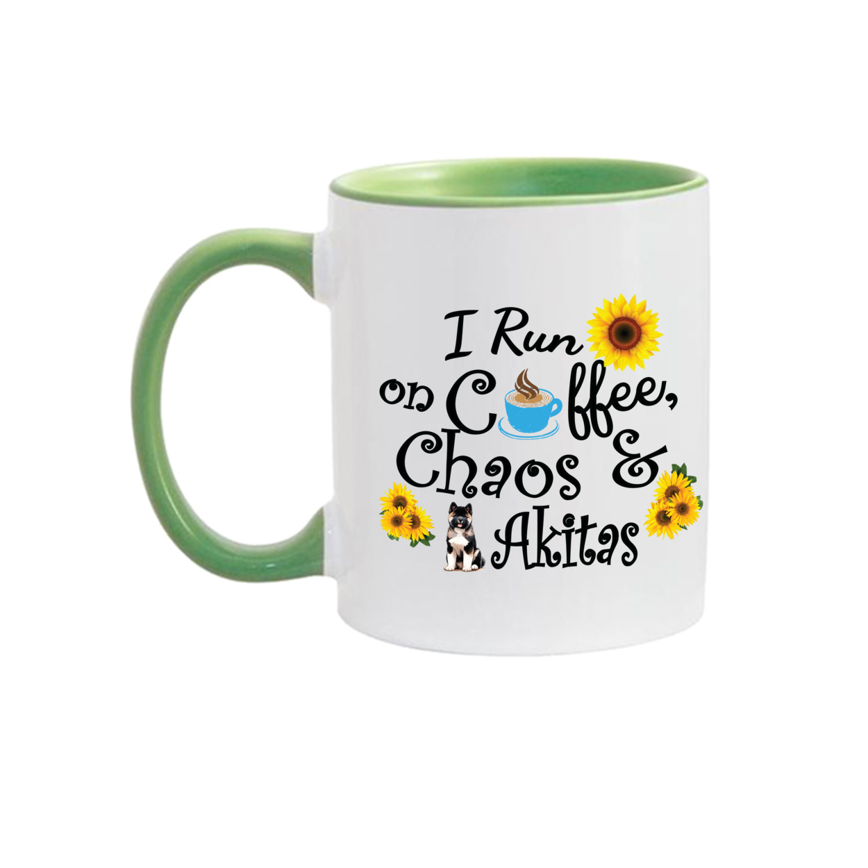 Chaos Akita Sunflower Mug 11oz