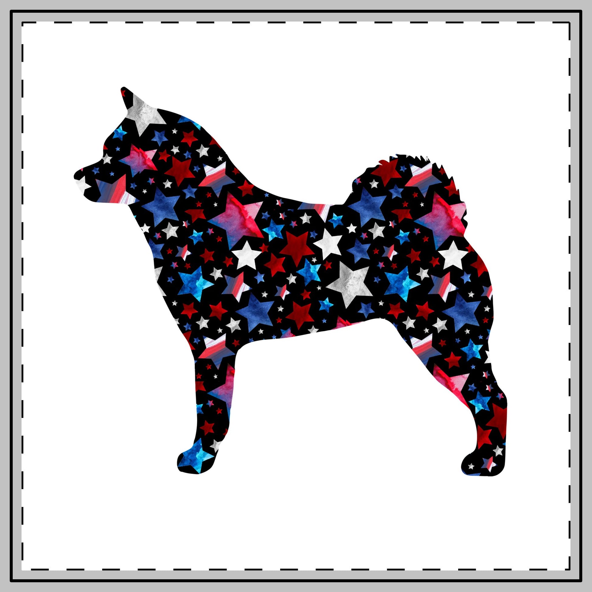 Akita Silhouette Patriotic Magnet