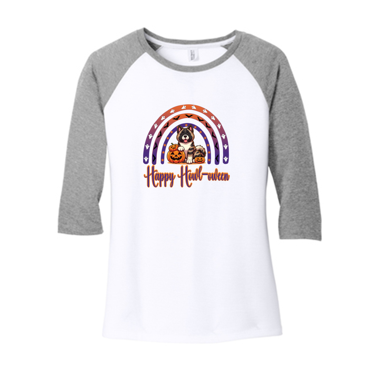 Akita Happy Howl-ween 3/4 Raglan Sleeve