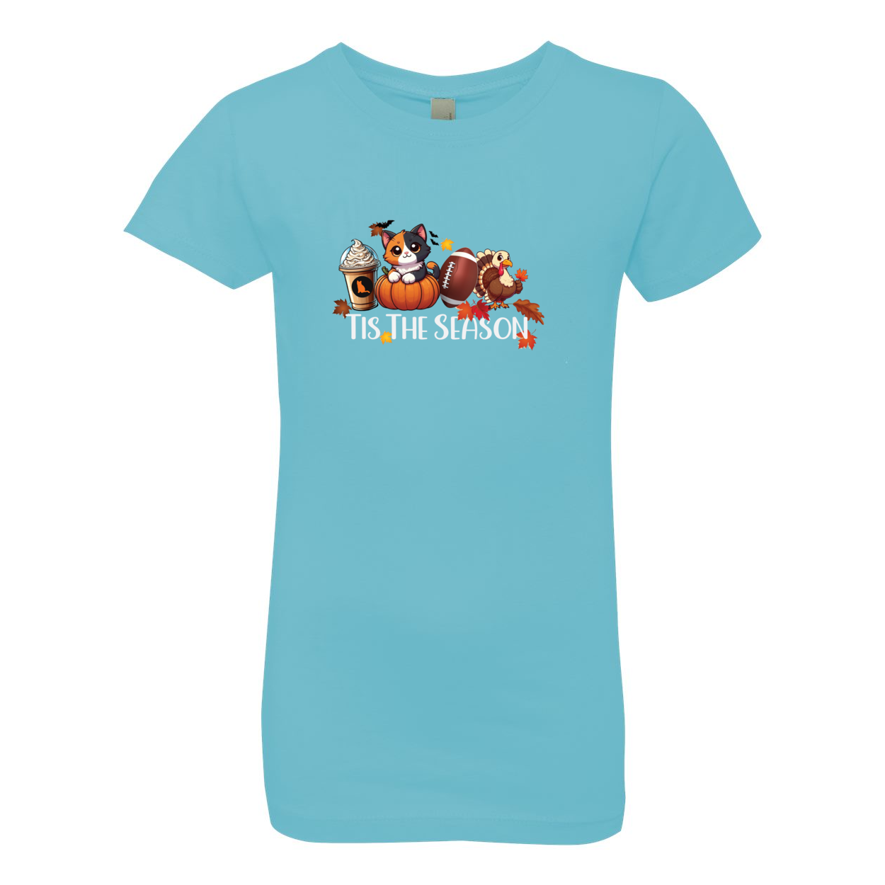 Calico Cat Tis The Season Fall Girls' The Princess Tee