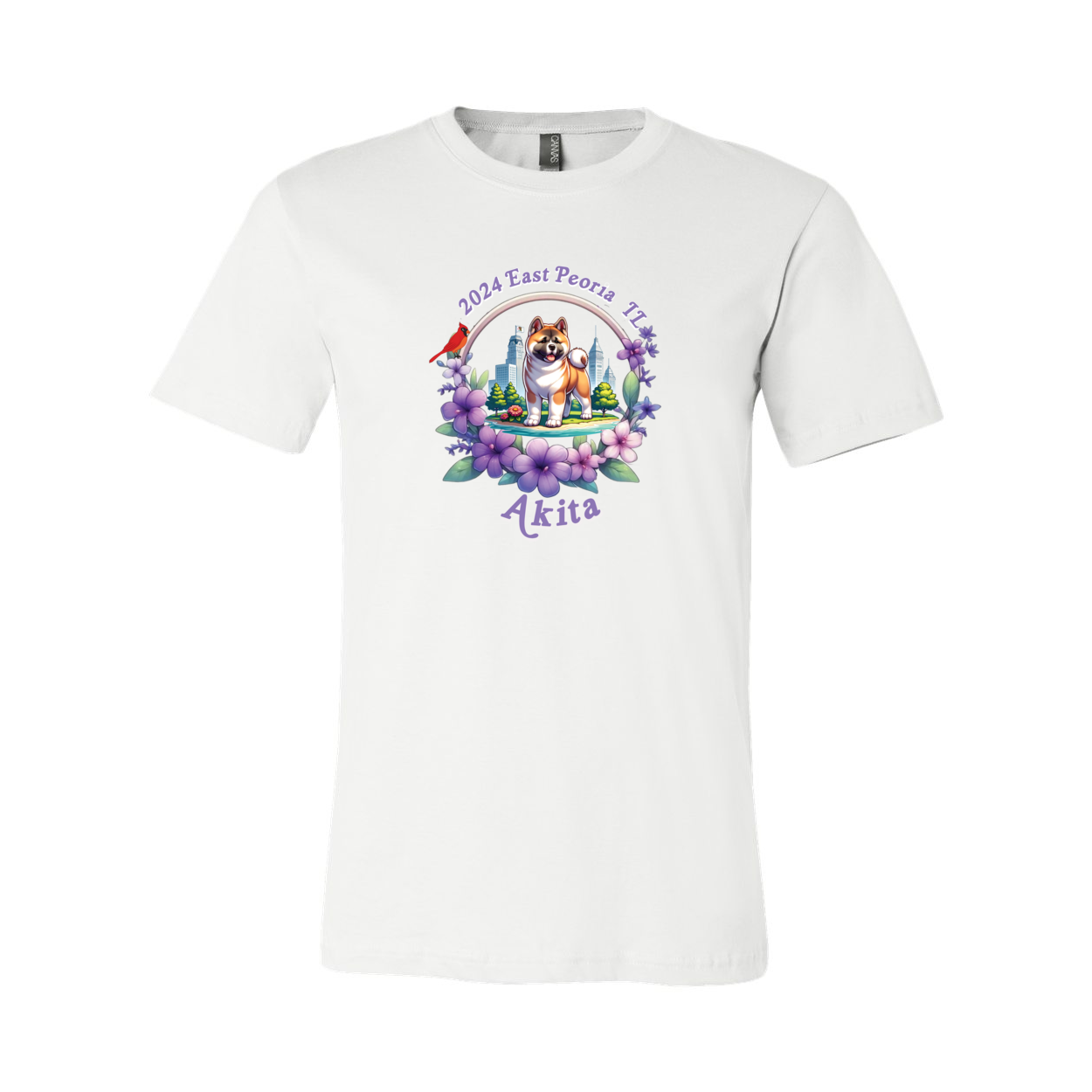 IL Akita Purple letters SS T-Shirt Front Only