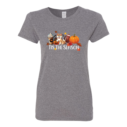 Tis The Season Akita Pumpkin Heavy Cotton Women's Short Sleeve T-Shirt