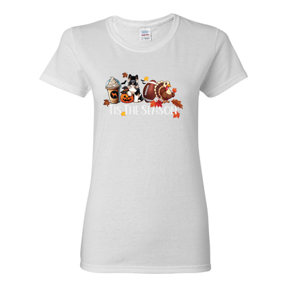 Tis The Season Akita Turkey Heavy Cotton Women's Short Sleeve T-Shirt