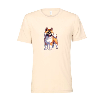 Akita Fawn Cartoon Front Unisex Short Sleeve Jersey Tee