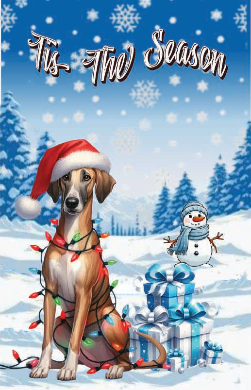 ’Tis The Season winter Azawakh garden flag 12x18 in yard