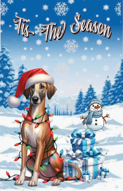 ’Tis The Season winter Azawakh garden flag 12x18 in yard