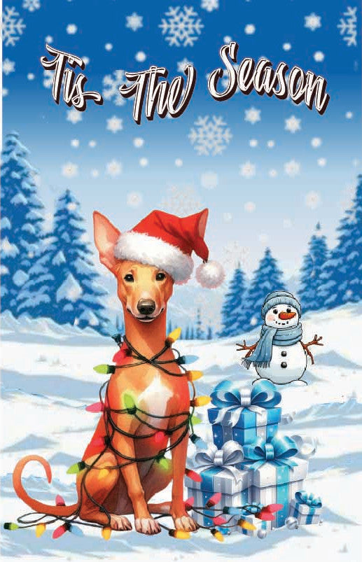 ’Tis The Season winter Cirneco Dell Etna garden flag 12x18 in yard