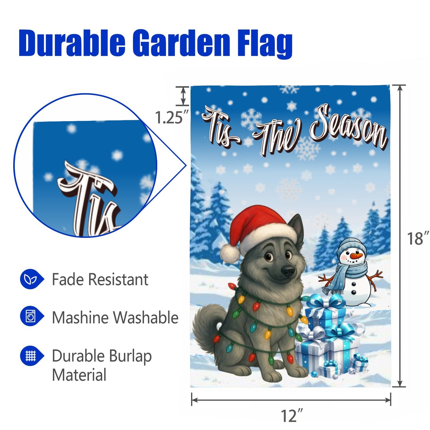 ’Tis The Season winter hound group garden flag 12x18 in yard