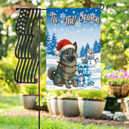 ’Tis The Season winter hound group garden flag 12x18 in yard