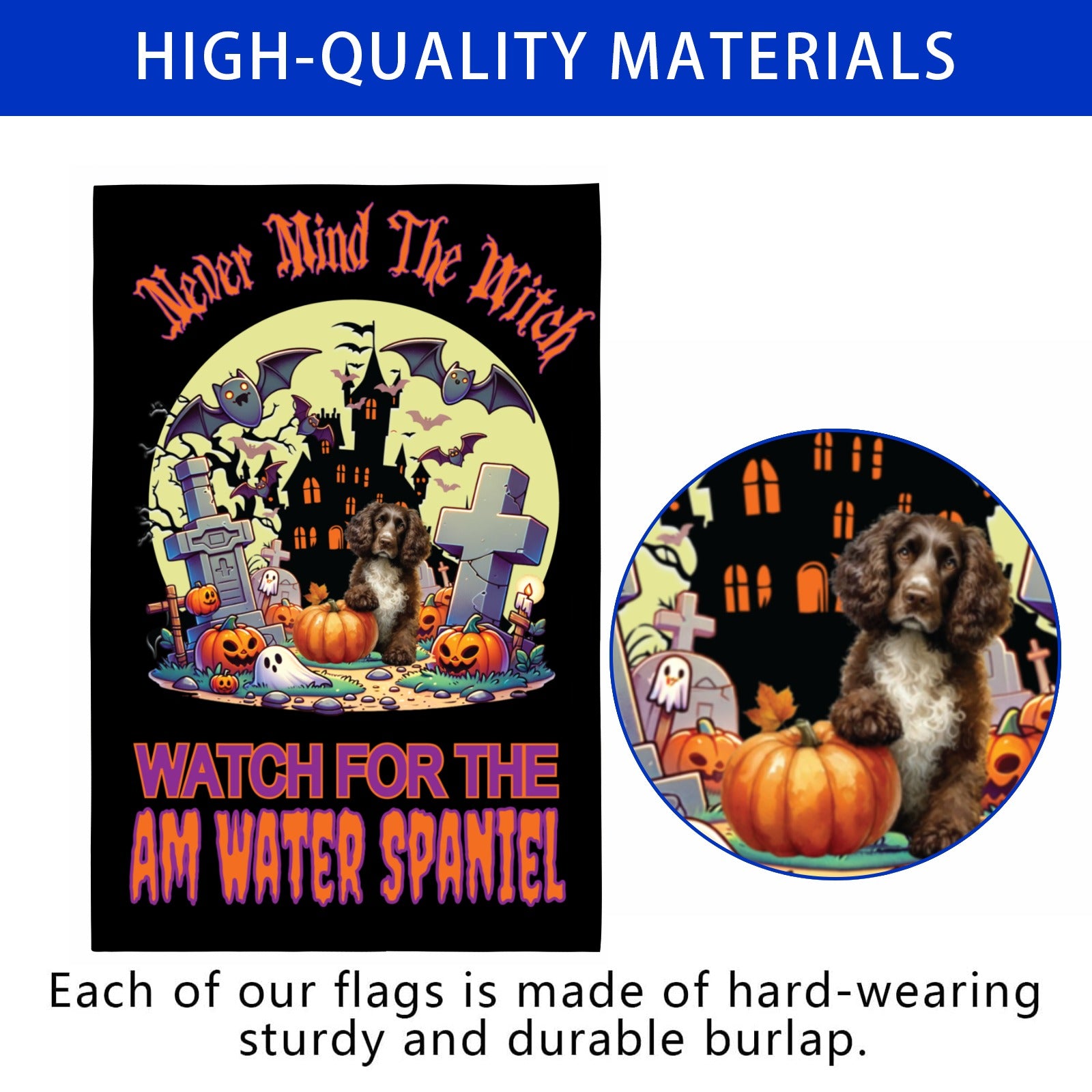 Halloween Sporting Group Breed Linen Garden Flags – 12x18
