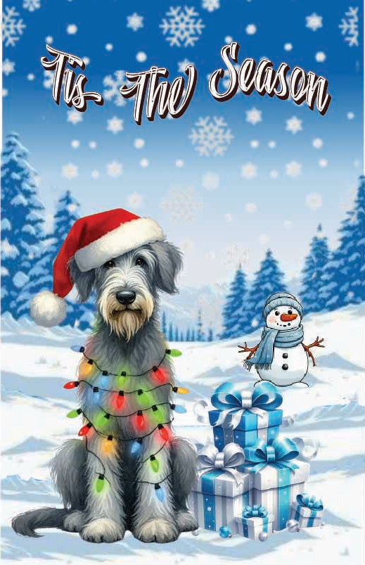 ’Tis The Season winter Irish Wolfhound garden flag 12x18 in yard