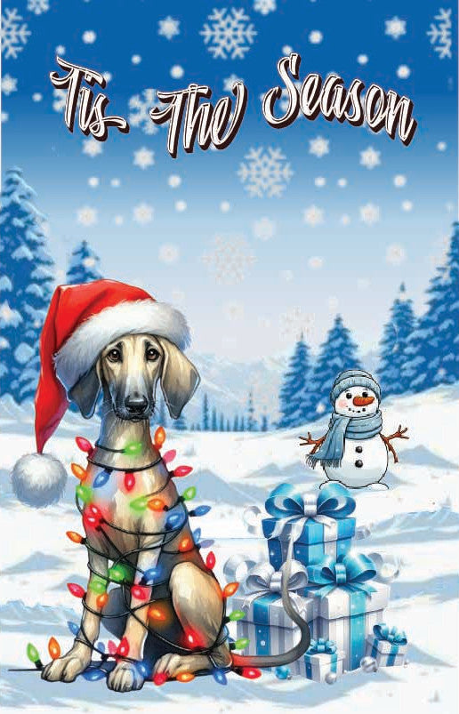 ’Tis The Season winter Sloughi garden flag 12x18 in yard