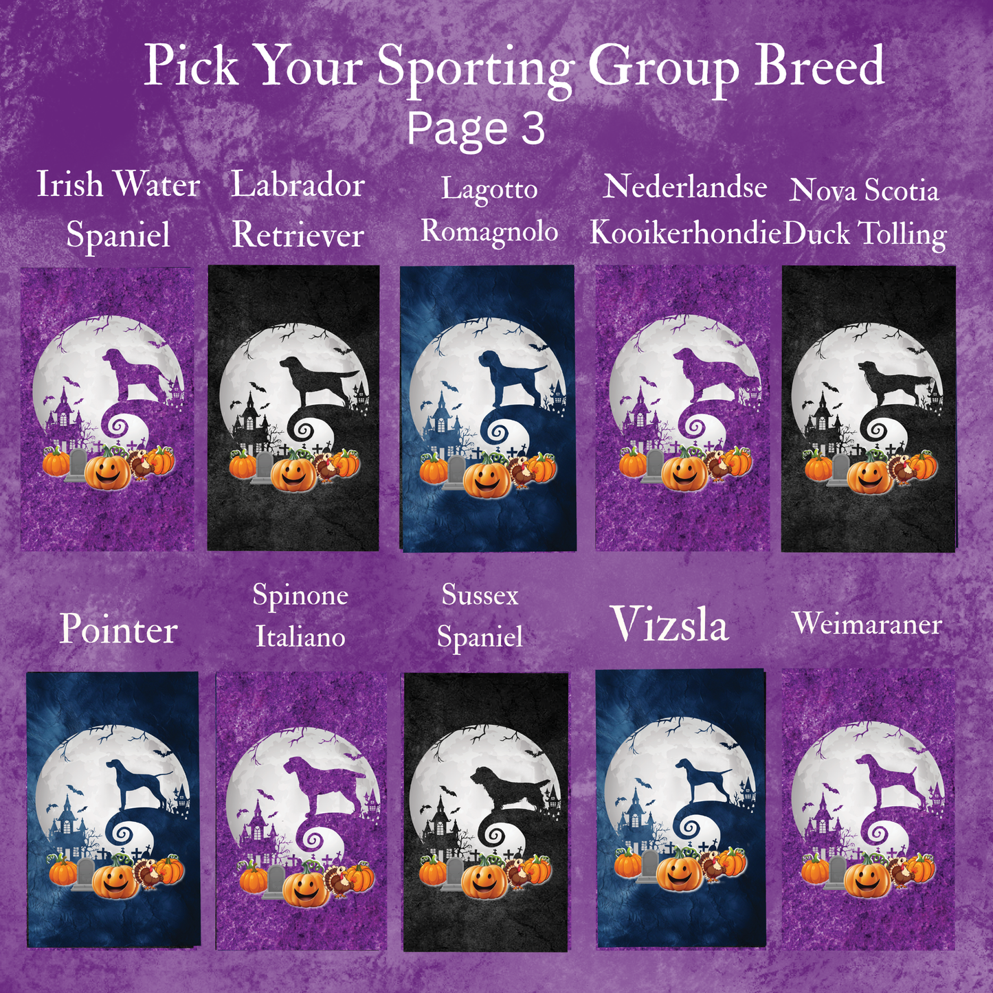 Sporting Group Dog Breed Halloween Garden Flag Gift Idea for Sporting Group Dog Lover Personalized Outdoor Yard Banner