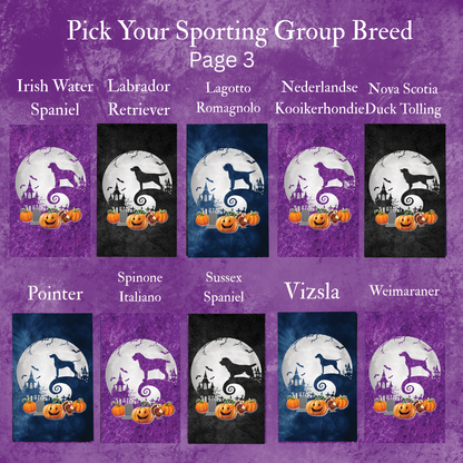 Sporting Group Dog Breed Halloween Garden Flag Gift Idea for Sporting Group Dog Lover Personalized Outdoor Yard Banner