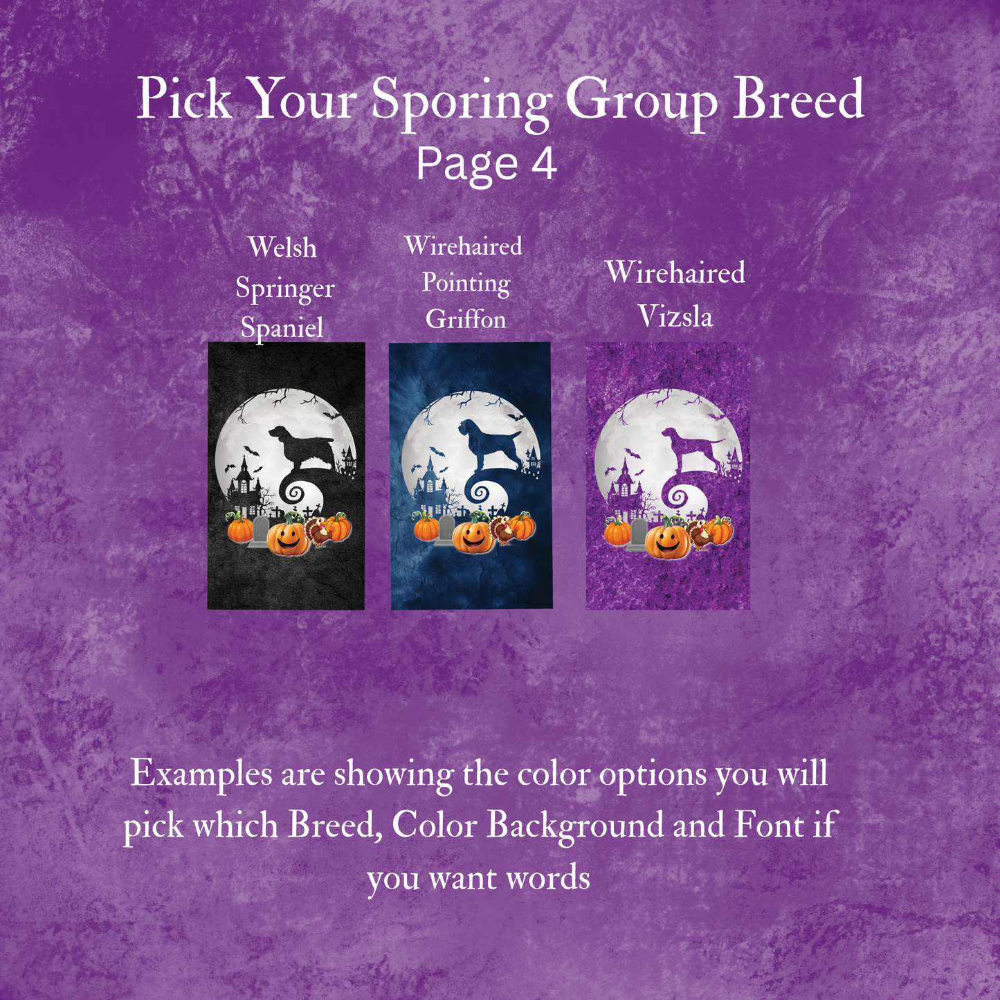 Sporting Group Dog Breed Halloween Garden Flag Gift Idea for Sporting Group Dog Lover Personalized Outdoor Yard Banner