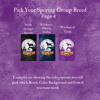 Sporting Group Dog Breed Halloween Garden Flag Gift Idea for Sporting Group Dog Lover Personalized Outdoor Yard Banner