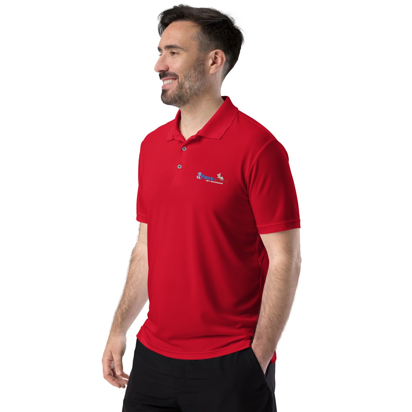 Paws and Purrs adidas performance polo shirt