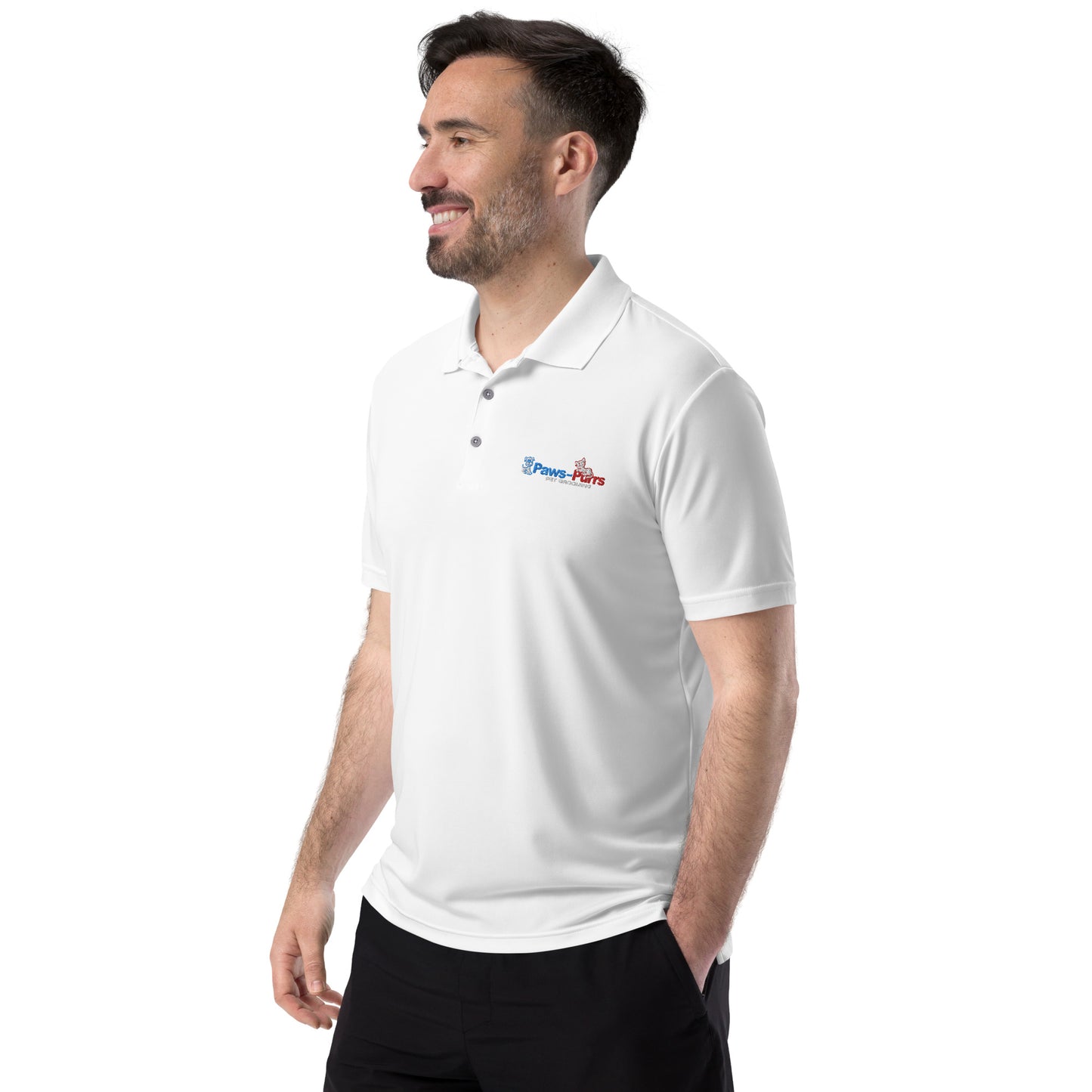 Paws and Purrs adidas performance polo shirt