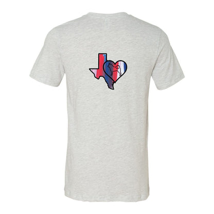 Texas Heart Akita Front/Back Unisex Short Sleeve Jersey Tee