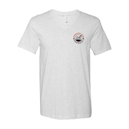 Dalmatian Club Red Black Unisex Short Sleeve V-Neck Jersey Tee