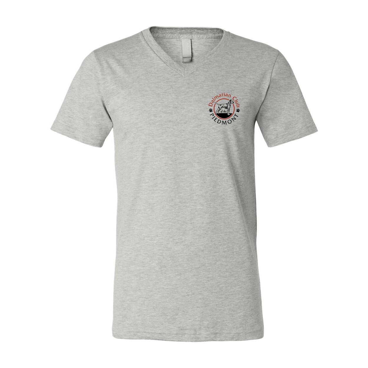 Dalmatian Club Red Black Unisex Short Sleeve V-Neck Jersey Tee