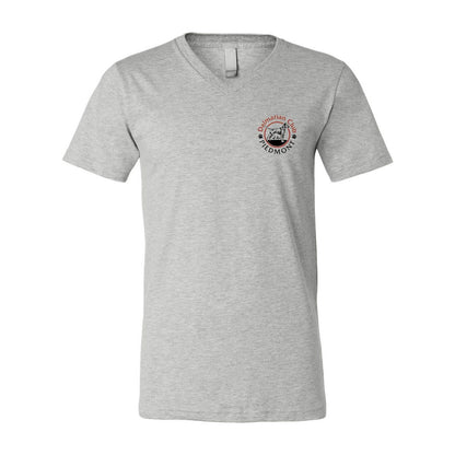 Dalmatian Club Red Black Unisex Short Sleeve V-Neck Jersey Tee