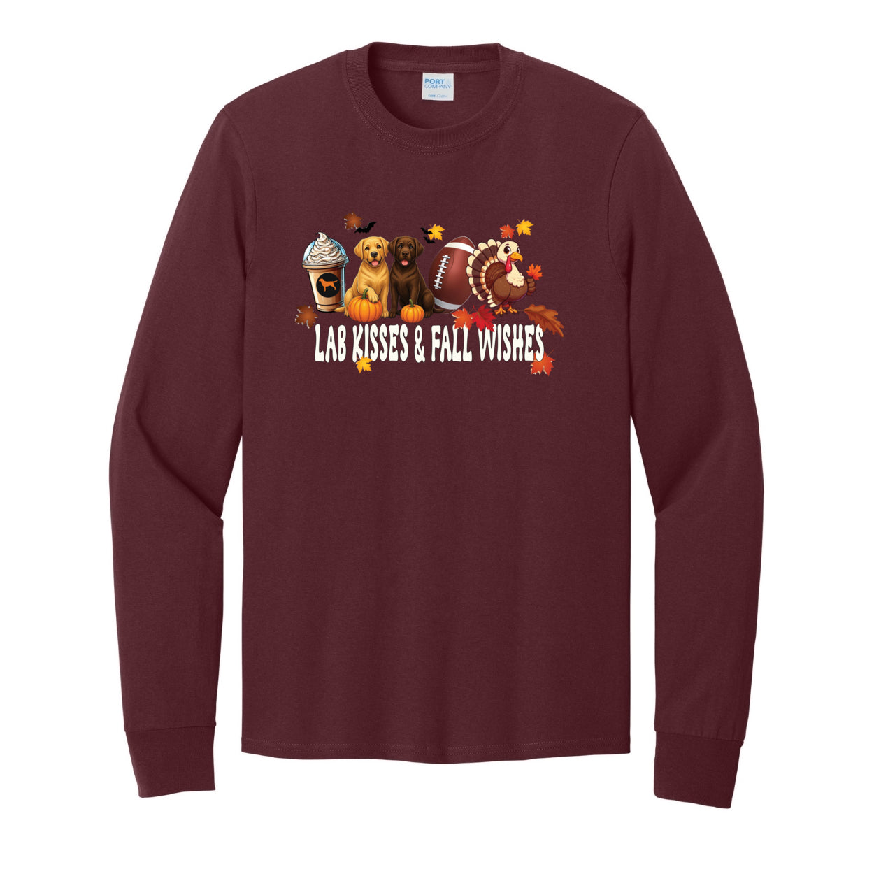 Lab Fall Wishes Port & Co™ PC54LS Long Sleeve Core Cotton Tee