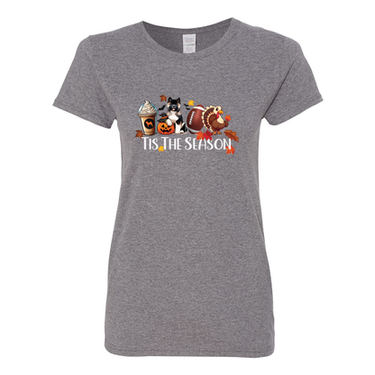 Tis The Season Akita Turkey Heavy Cotton Women's Short Sleeve T-Shirt