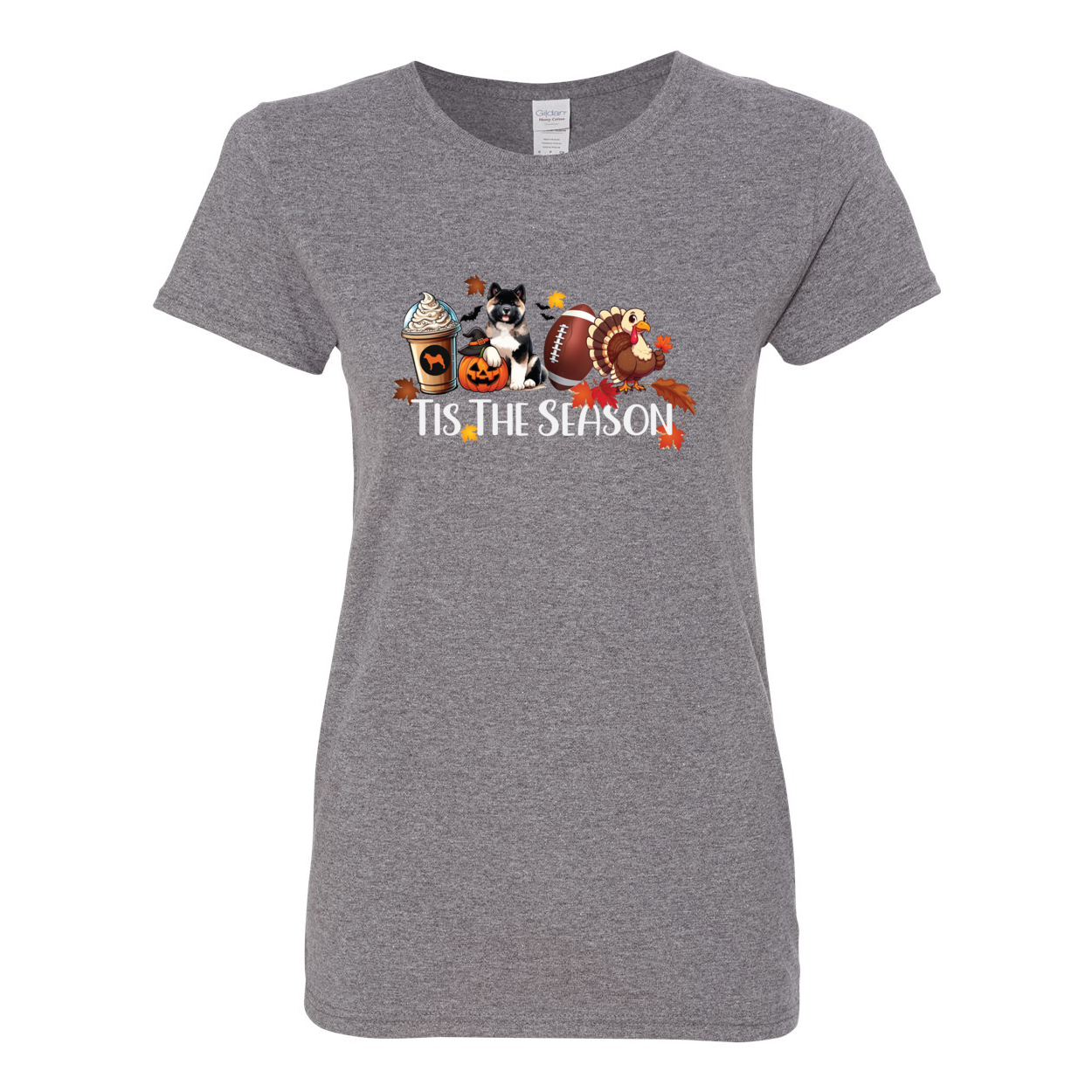 Tis The Season Akita Turkey Heavy Cotton Women's Short Sleeve T-Shirt