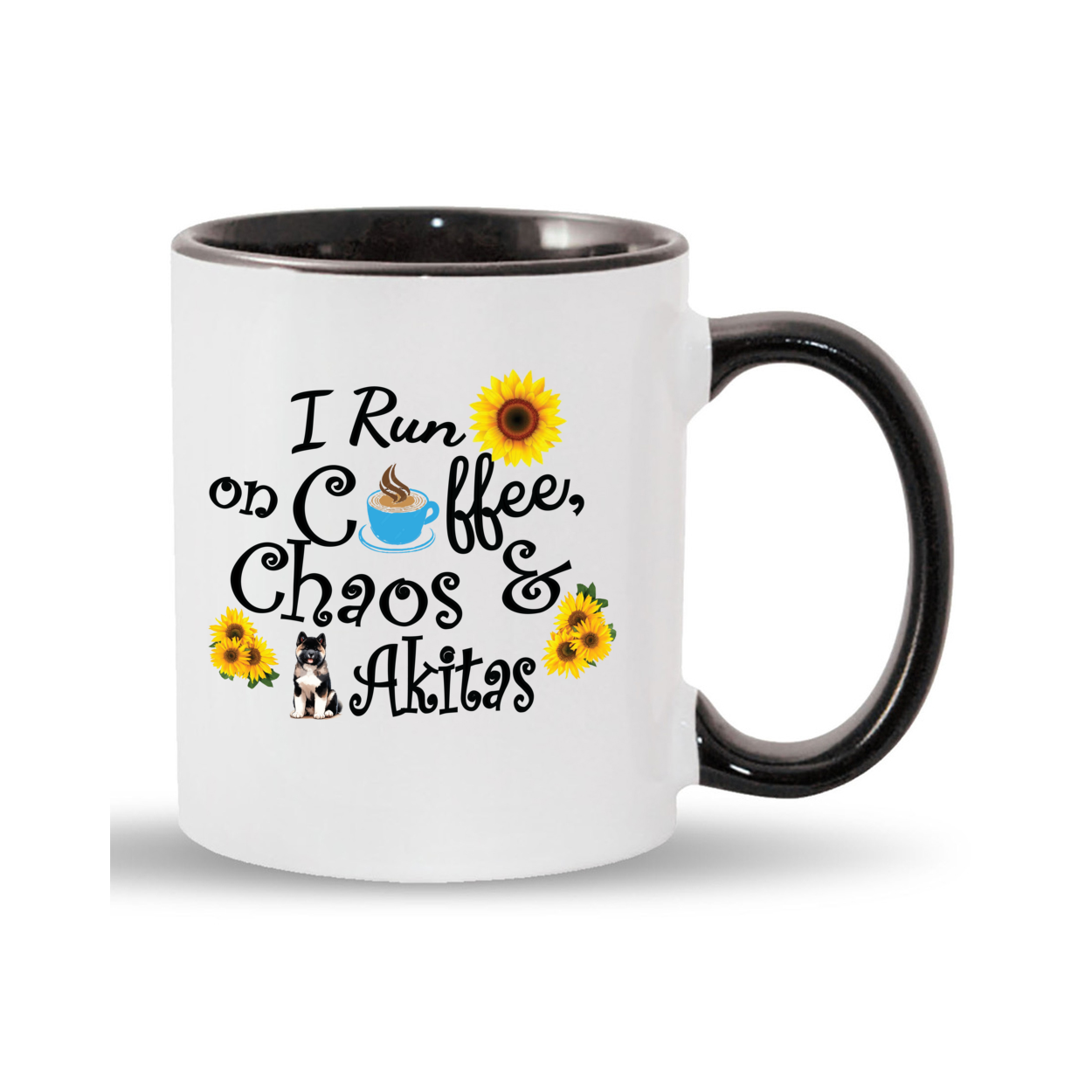 Chaos Akita Sunflower Mug 11oz