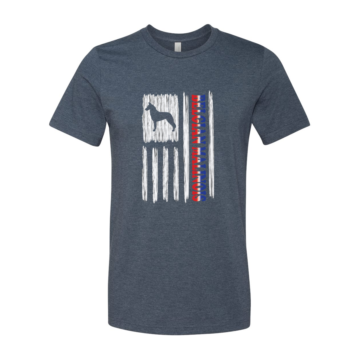 Belgian Malinois Vertical Flag RWB Unisex Short Sleeve Jersey Tee