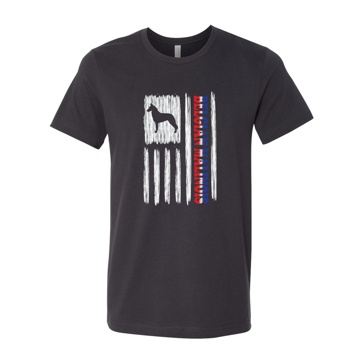 Belgian Malinois Vertical Flag RWB Unisex Short Sleeve Jersey Tee