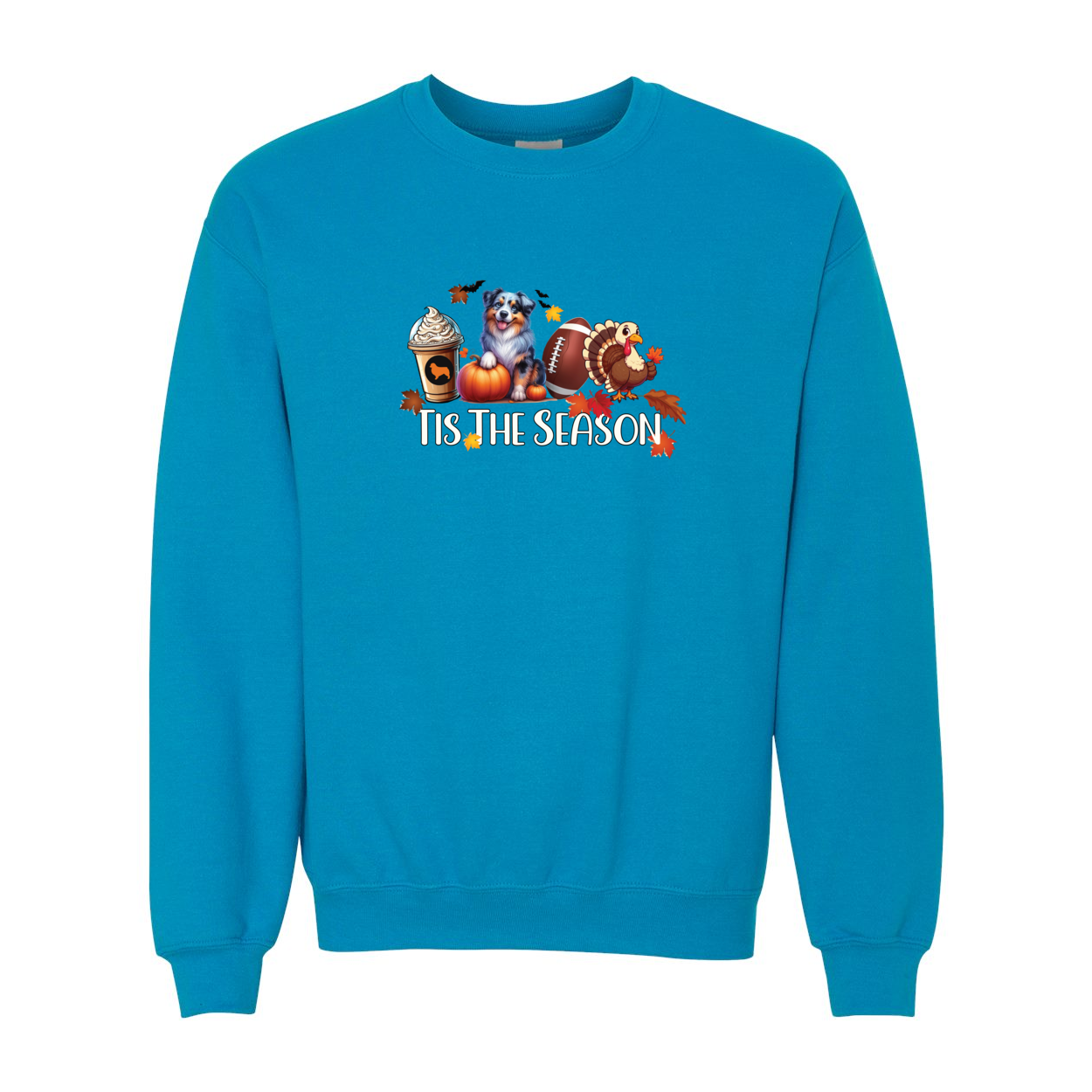 Blue Merle Aussie Tis The Season Fall Heavy Blend Crewneck Sweatshirt