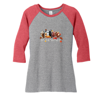 Poodle Tis The Season Fall DM136L District ® Women’s Perfect Tri ® 3/4-Sleeve Raglan