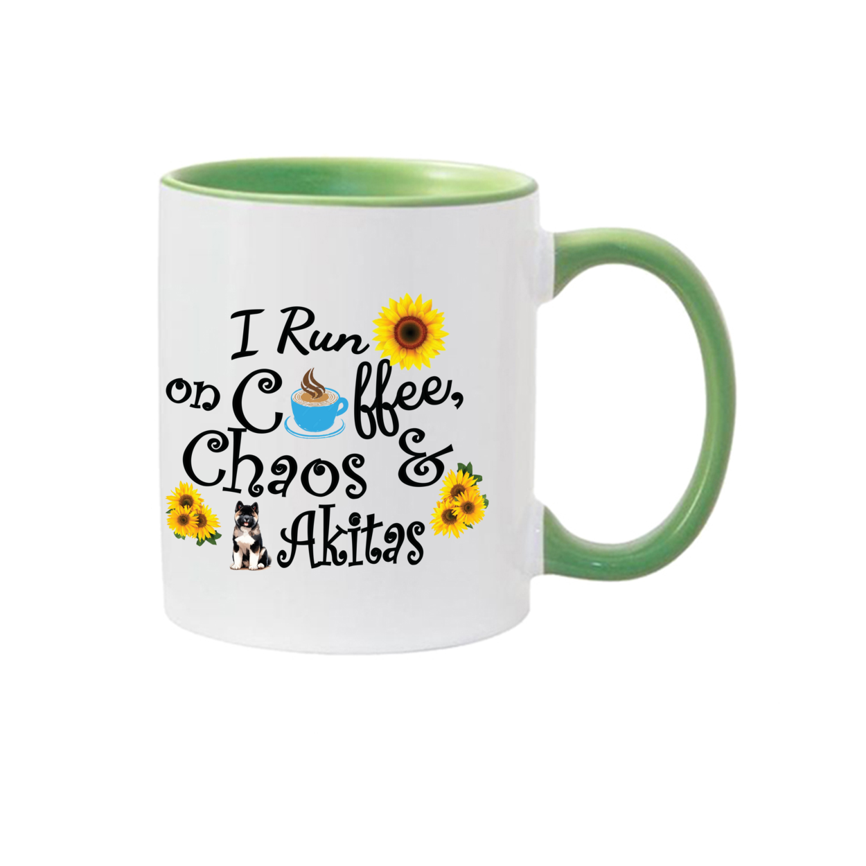 Chaos Akita Sunflower Mug 11oz