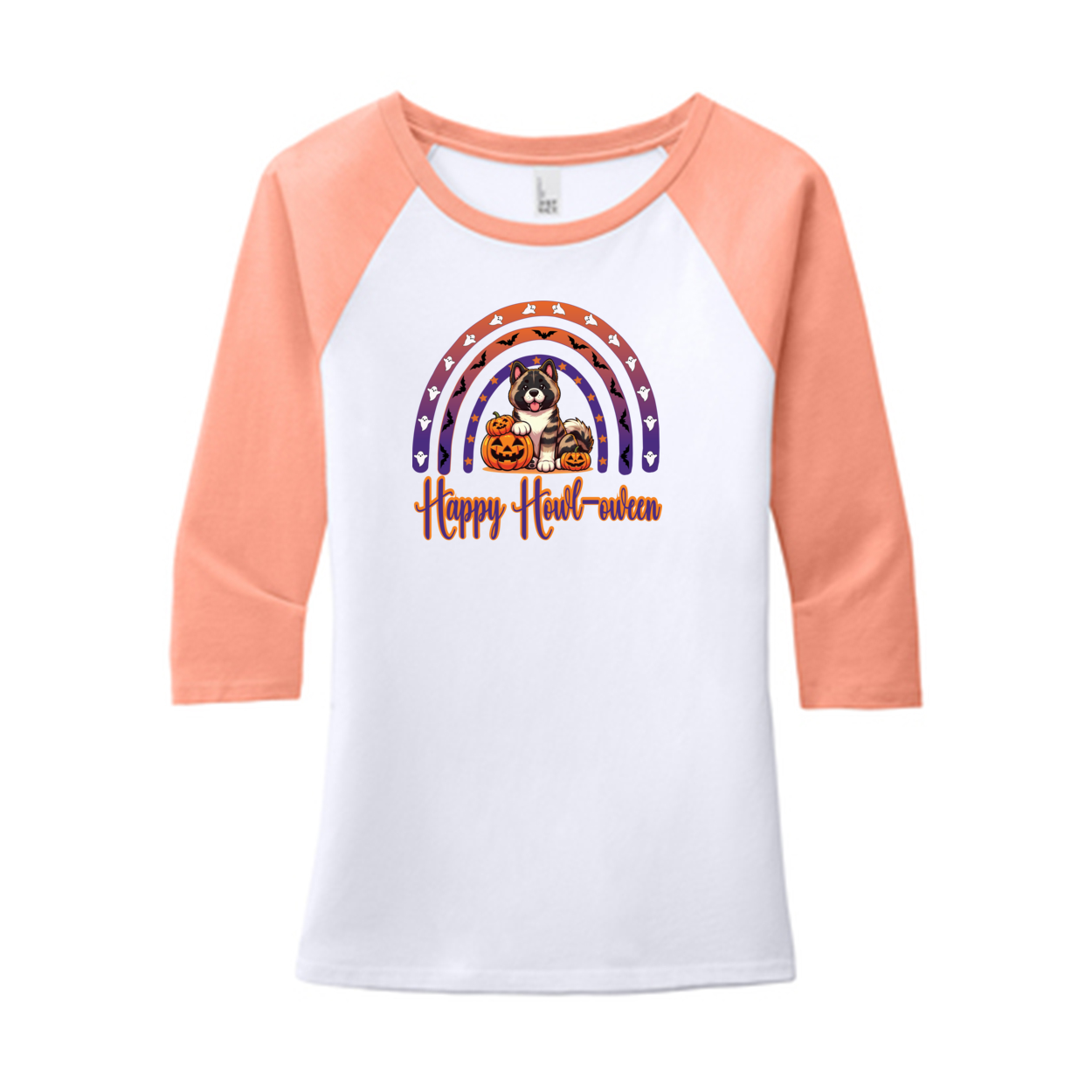 Akita Happy Howl-ween 3/4 Raglan Sleeve