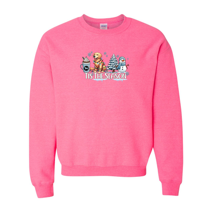 Golden Tis The Season Winter Heavy Blend Crewneck Sweatshirt