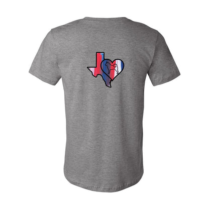 Texas Heart Akita Front/Back Unisex Short Sleeve Jersey Tee