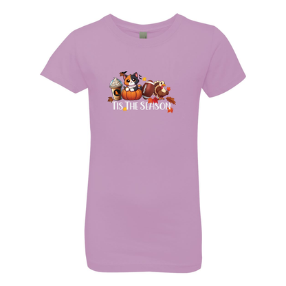 Calico Cat Tis The Season Fall Girls' The Princess Tee