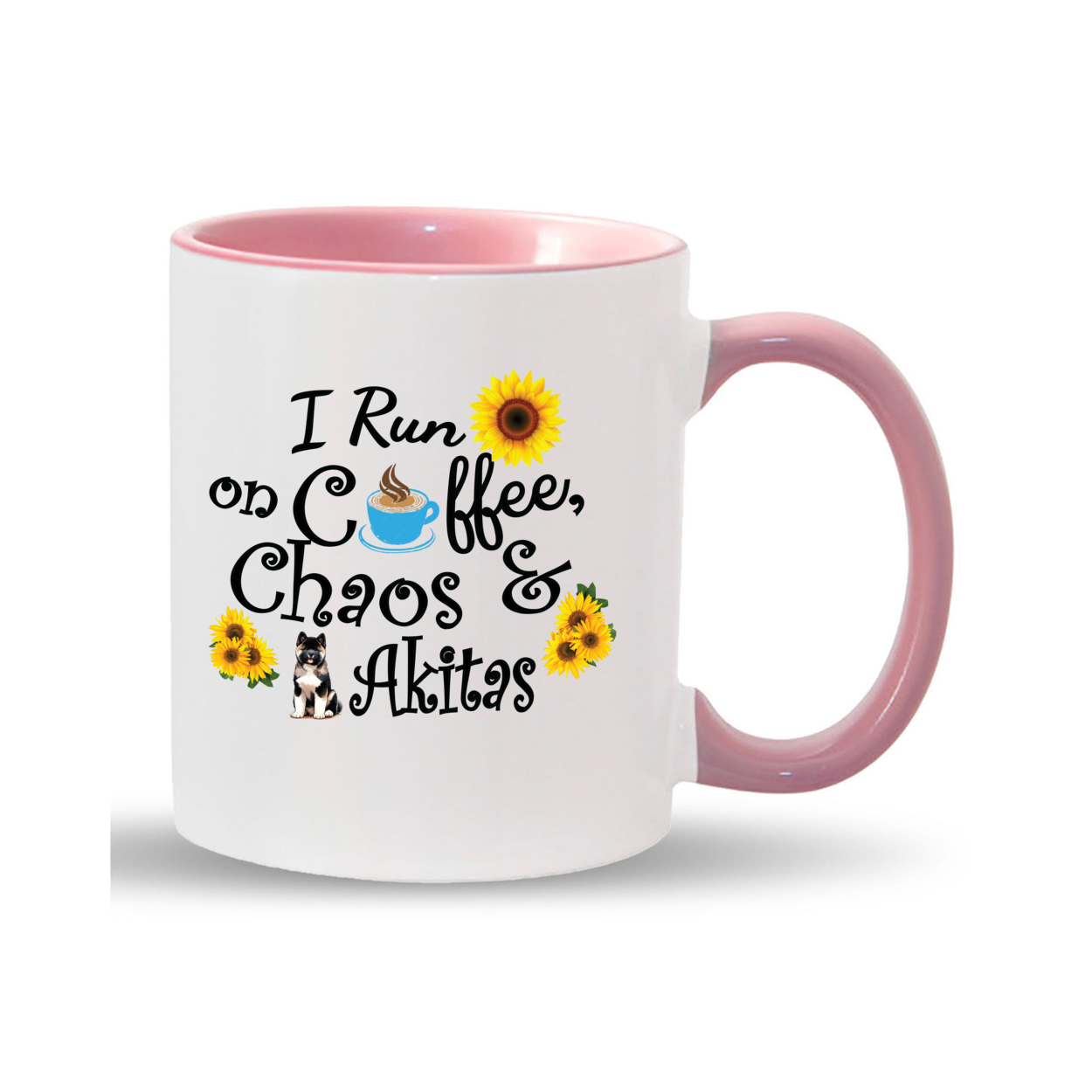 Chaos Akita Sunflower Mug 11oz