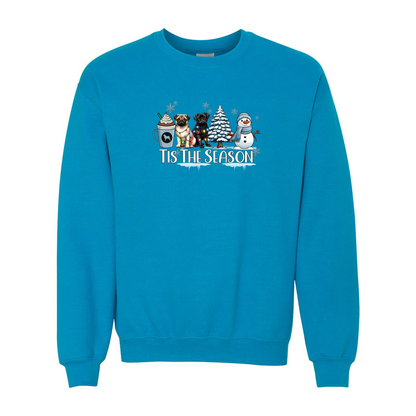 Pug Tis The Season Winter Heavy Blend Crewneck Sweatshirt