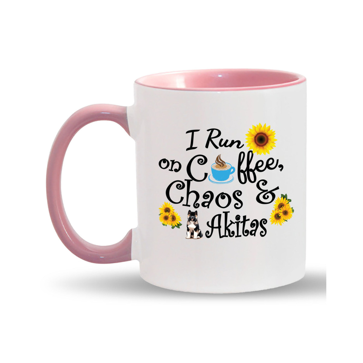 Chaos Akita Sunflower Mug 11oz