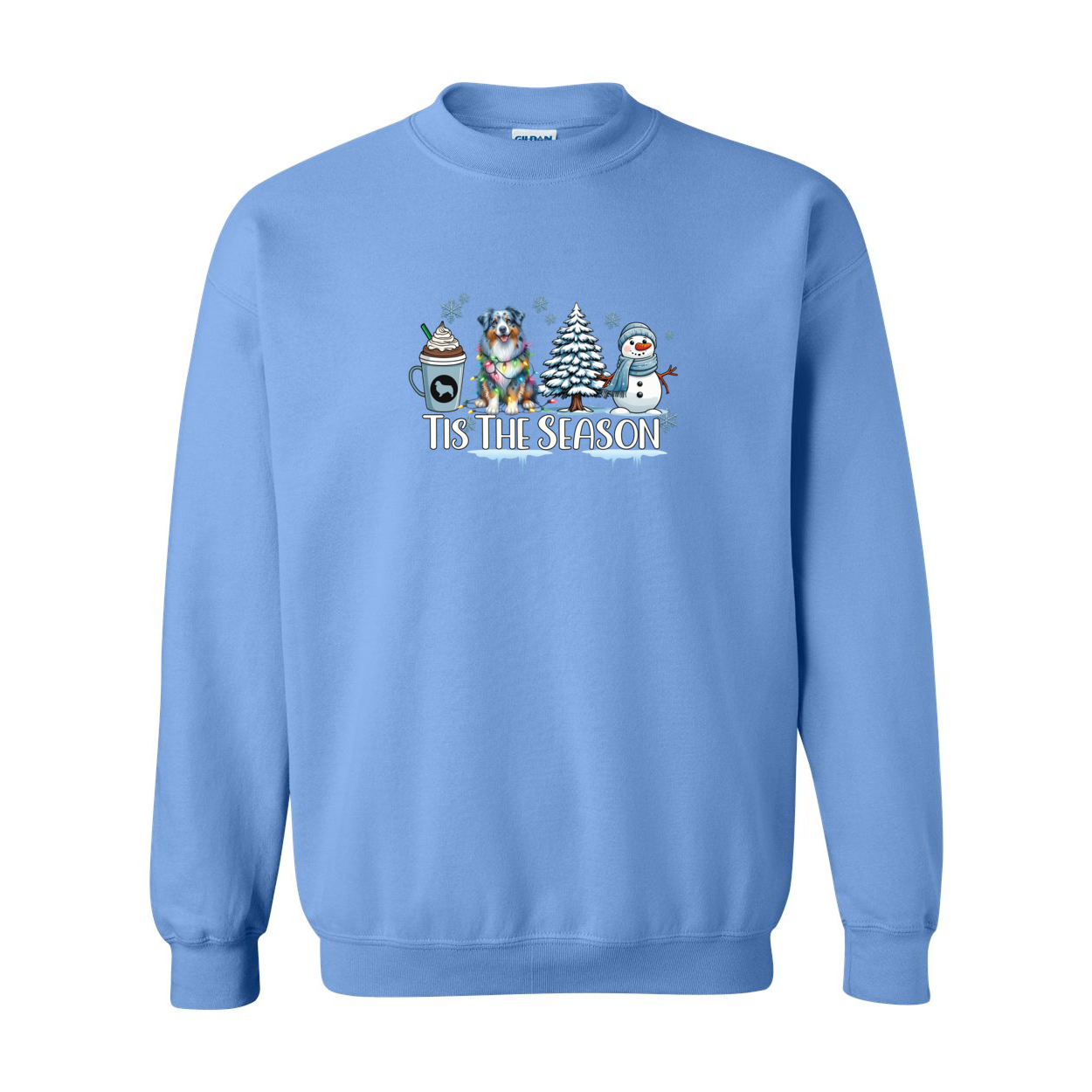 Blue Merle Aussie Tis The Season Winter Heavy Blend Crewneck Sweatshirt