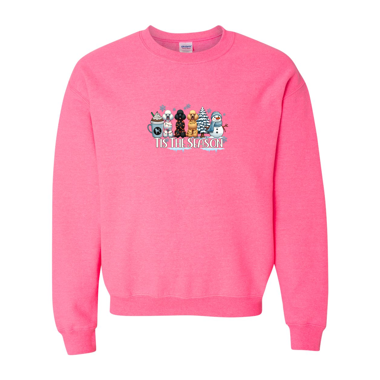 Poodle Tis The Season Winter Heavy Blend Crewneck Sweatshirt