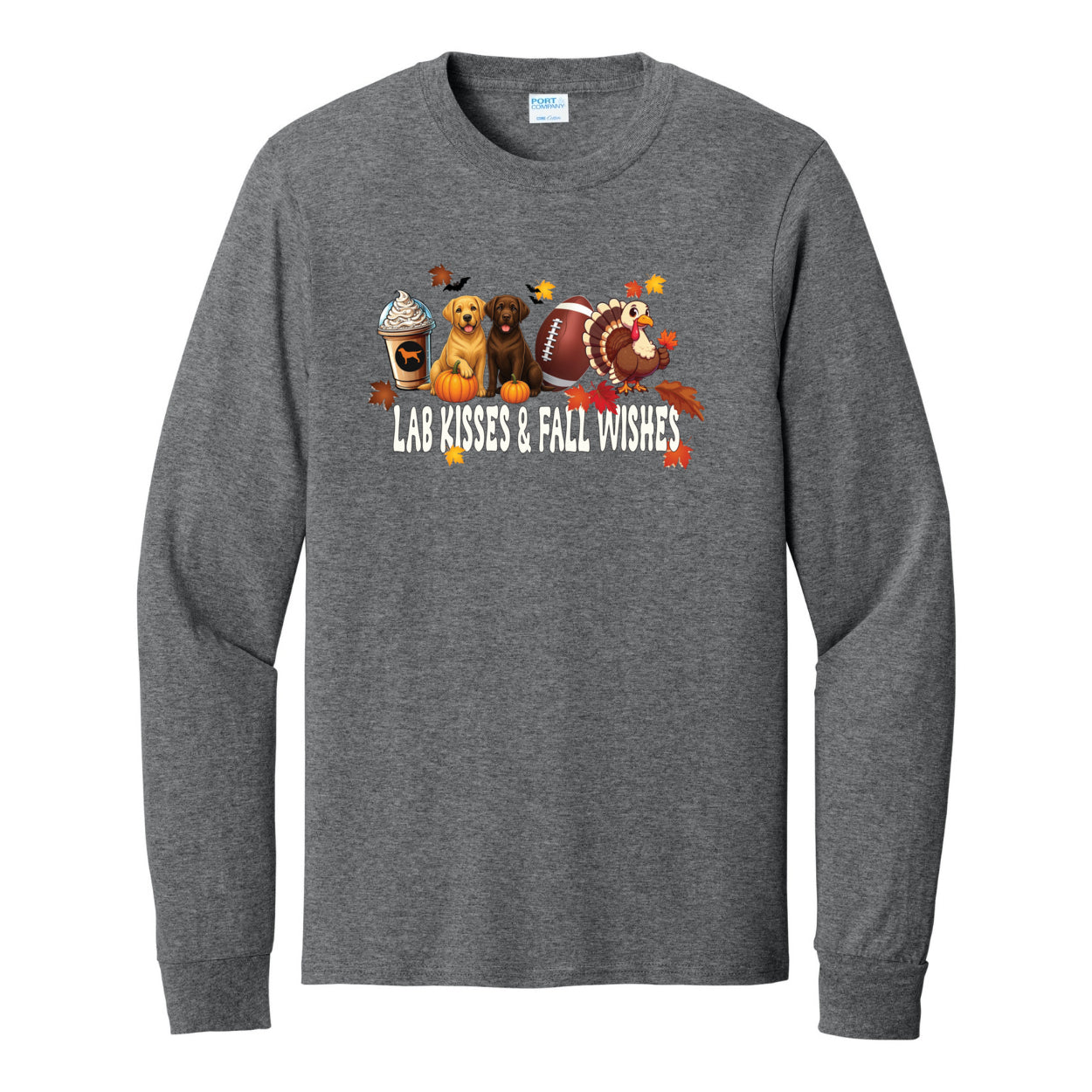 Lab Fall Wishes Port & Co™ PC54LS Long Sleeve Core Cotton Tee
