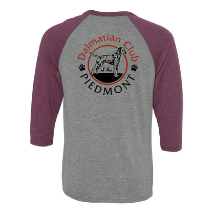 Dal Club Red black Front Back Unisex Three-Quarter Sleeve Baseball T-Shirt