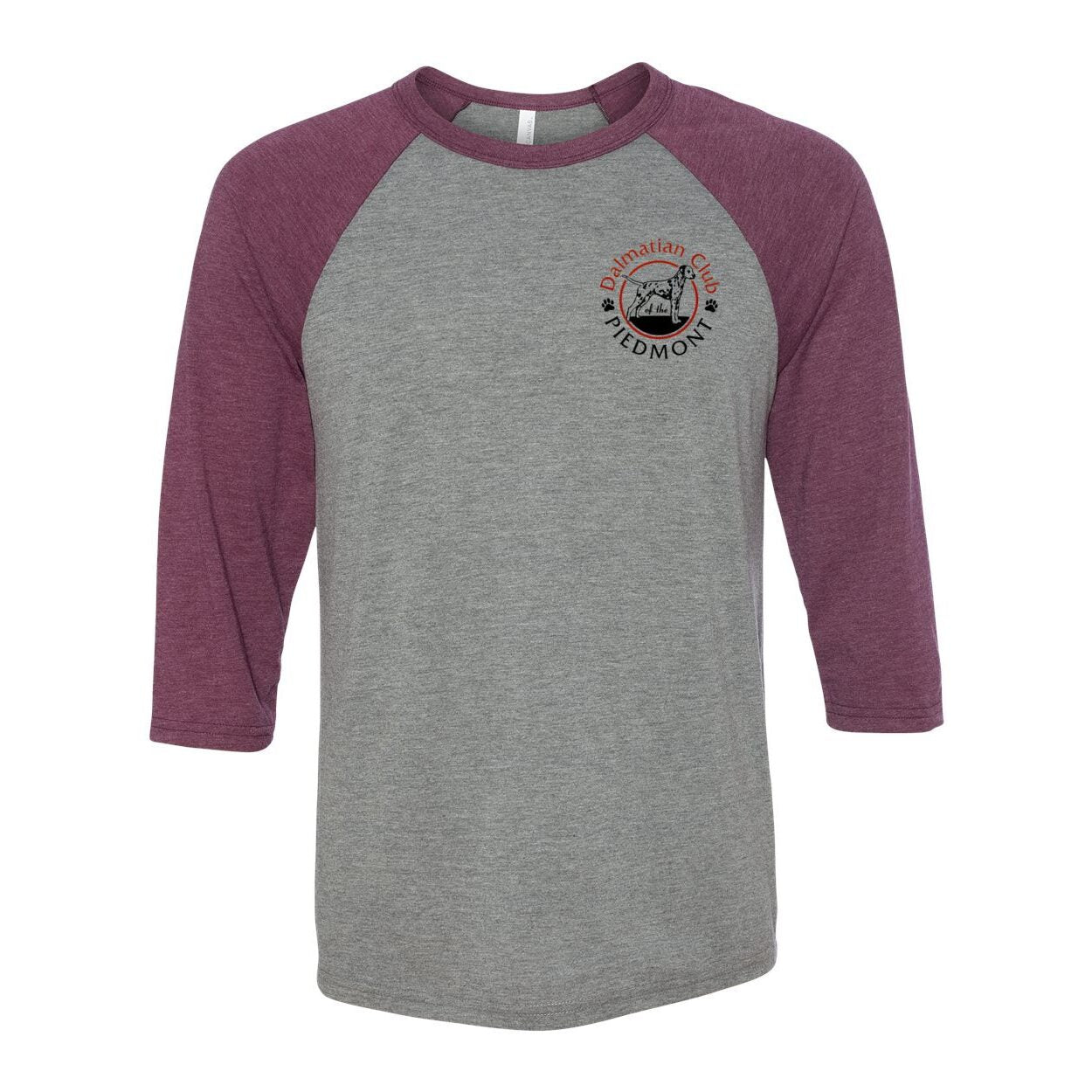 Dal Club Red black Front Back Unisex Three-Quarter Sleeve Baseball T-Shirt