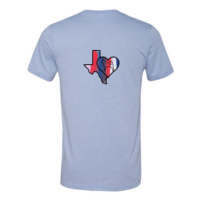 Texas Heart Akita Front/Back Unisex Short Sleeve Jersey Tee