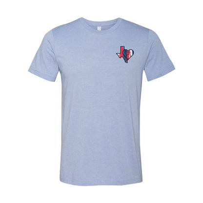 Texas Heart Akita Front/Back Unisex Short Sleeve Jersey Tee